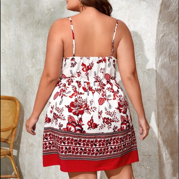Boho Plus Size Floral Paisley Print Cami Dress - Picture 2 of 13